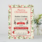 クリスマスキャンディーケーンサンタのナイスリスト シーズンカード (スタンド正面)