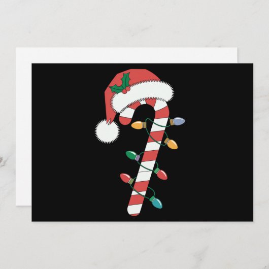 クリスマスキャンディーケーンサンタクリスマス シーズンカード (正面/裏面)