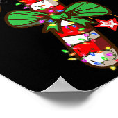 クリスマスキャンディーケーンサンタハットクリスマスライトキッズ ポスター (角)