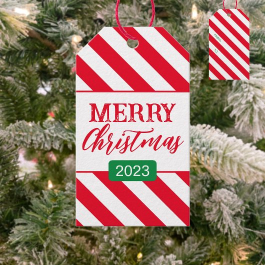 クリスマスキャンディーケーンストリップパターンギフトラベル ギフトタグ