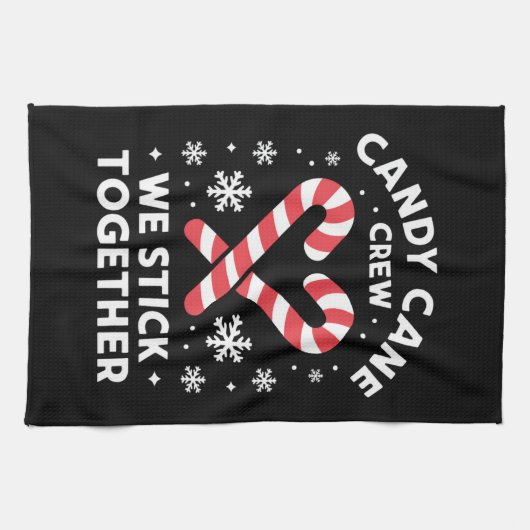 クリスマスキャンディーケーンハート私たちは一緒に貼る キッチンタオル (横)