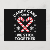 クリスマスキャンディーケーンハート私たちは一緒に貼る シーズンポストカード (正面)