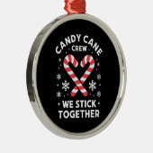 クリスマスキャンディーケーンハート私たちは一緒に貼る メタルオーナメント (右)