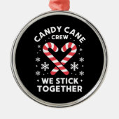 クリスマスキャンディーケーンハート私たちは一緒に貼る メタルオーナメント (正面)