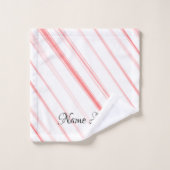 クリスマスキャンディーケーンバスルーム用タオルセット バスタオルセット (ウォッシュタオル)