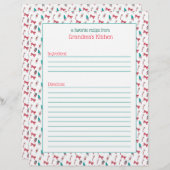 クリスマスキャンディーケーンパターンレシピ紙 (正面/裏面)