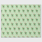 クリスマスキャンディーケーンパターン ラッピングペーパー (フラット)