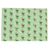 クリスマスキャンディーケーンパターン ラージペーパーバッグ (裏面)