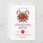 クリスマスキャンディーケーンパーティの招待状 招待状 (正面)