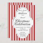 クリスマスキャンディーケーンパーティの招待状 招待状 (正面/裏面)
