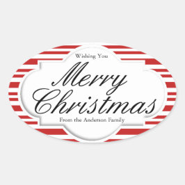 クリスマスキャンディーケーンパーティー 楕円形シール