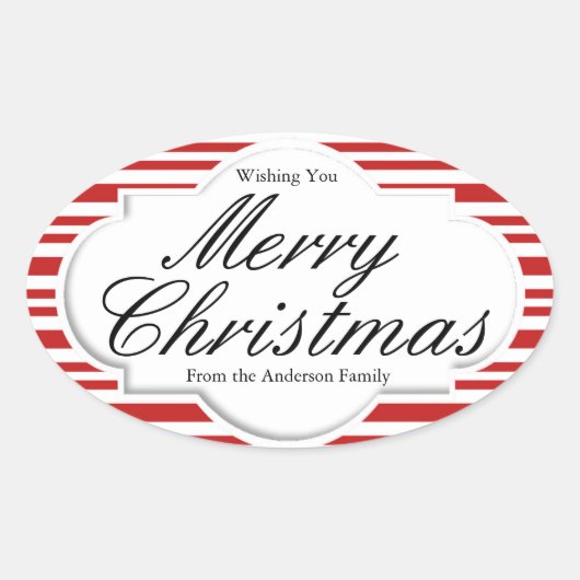 クリスマスキャンディーケーンパーティー 楕円形シール (正面)