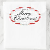 クリスマスキャンディーケーンパーティー 楕円形シール (バッグ)