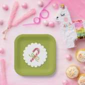 クリスマスキャンディーケーンプレート ペーパープレート (パーティー)