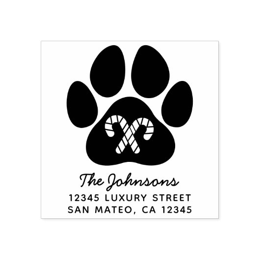 クリスマスキャンディーケーンポープリントホリデーアドレス ラバースタンプ (インプリント)