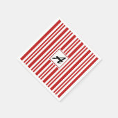 クリスマスキャンディーケーンモノグラム スタンダードカクテルナプキン (角)