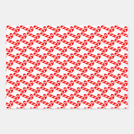 クリスマスキャンディーケーンレッドホワイト ラッピングペーパーシート