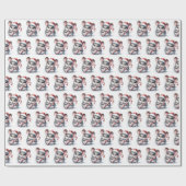 クリスマスキャンディーケーン付きマウス ラッピングペーパー (フラット)