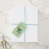 クリスマスキャンディーケーン ギフトタグ (より糸付き)