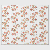 クリスマスキャンディーケーン ラッピングペーパー (フラット)