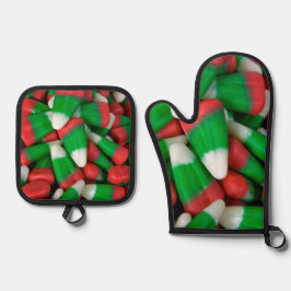 クリスマスキャンディーコーン 鍋つかみ&鍋敷きセット
