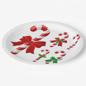 クリスマスキャンディーサトウキビ ペーパープレート (アングル)