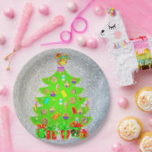 クリスマスキャンディーツリー ペーパープレート (パーティー)