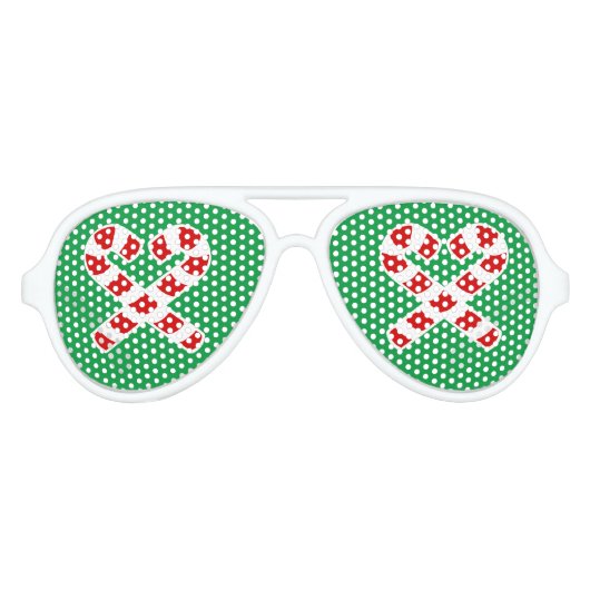 クリスマスキャンディーパーティーシェードクリスマスサングラス アビエーターサングラス (正面)