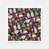 クリスマスキャンディー甘いお菓子の柄 スタンダードカクテルナプキン (正面)