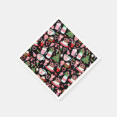 クリスマスキャンディー甘いお菓子の柄 スタンダードカクテルナプキン (角)