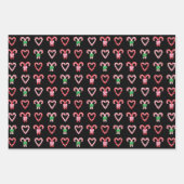 クリスマスキャンディー甘いお菓子の柄 ラッピングペーパーシート (正面)