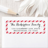 クリスマスキャンディー甘しょ赤いストライプパターンホリデイ ラベル (インサイチュ)