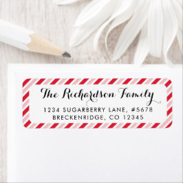 クリスマスキャンディー甘しょ赤いストライプパターンホリデイ ラベル