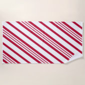 クリスマスキャンディー·サトウキビストライプ ビーチタオル (正面)