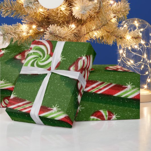 クリスマスキャンディ光沢ラッピング紙 ラッピングペーパー (クリスマス)