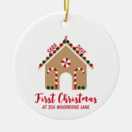 クリスマスキャンディ初めてのクリスマスオーナメント セラミックオーナメント