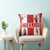 クリスマスキャンディ振りかける4フォトコラージュ クッション (椅子)