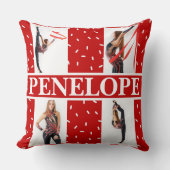 クリスマスキャンディ振りかける4フォトコラージュ クッション (正面)