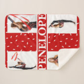 クリスマスキャンディ振りかける4フォトコラージュ シェルパブランケット (正面(横))