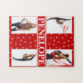 クリスマスキャンディ振りかける4フォトコラージュ ジグソーパズル (横)