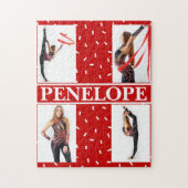 クリスマスキャンディ振りかける4フォトコラージュ ジグソーパズル (縦)