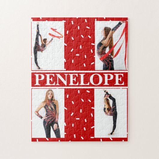 クリスマスキャンディ振りかける4フォトコラージュ ジグソーパズル (縦)