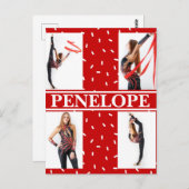 クリスマスキャンディ振りかける4フォトコラージュ ポストカード (正面/裏面)