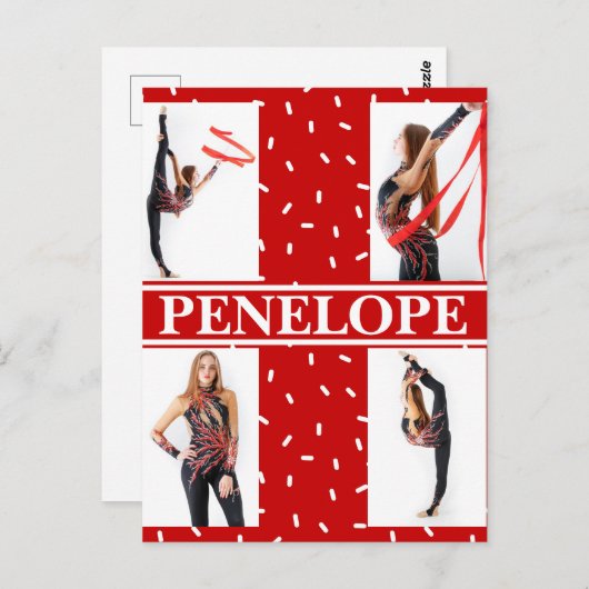 クリスマスキャンディ振りかける4フォトコラージュ ポストカード (正面/裏面)