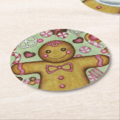 クリスマスキャンディ紙コースター ラウンドペーパーコースター (アングル)