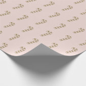 クリスマスキャンディ赤面ピンク金ゴールドパタンかわいい ラッピングペーパー (角)