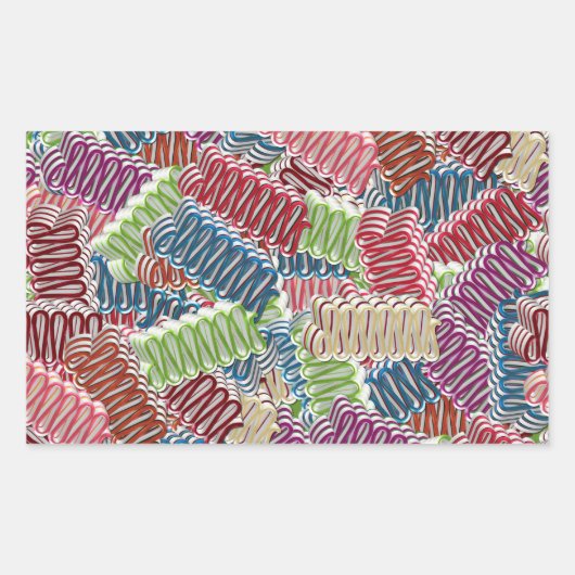 クリスマスキャンディ長方形シール 長方形シール (正面)