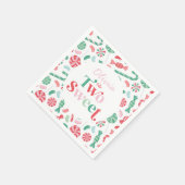 クリスマスキャンディ2甘い2番目の誕生日 スタンダードカクテルナプキン (角)