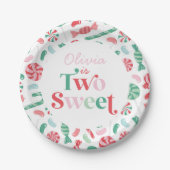 クリスマスキャンディ2甘い2番目の誕生日 ペーパープレート (正面)
