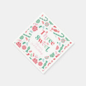 クリスマスキャンディ3は甘い3歳の誕生日 スタンダードカクテルナプキン (角)